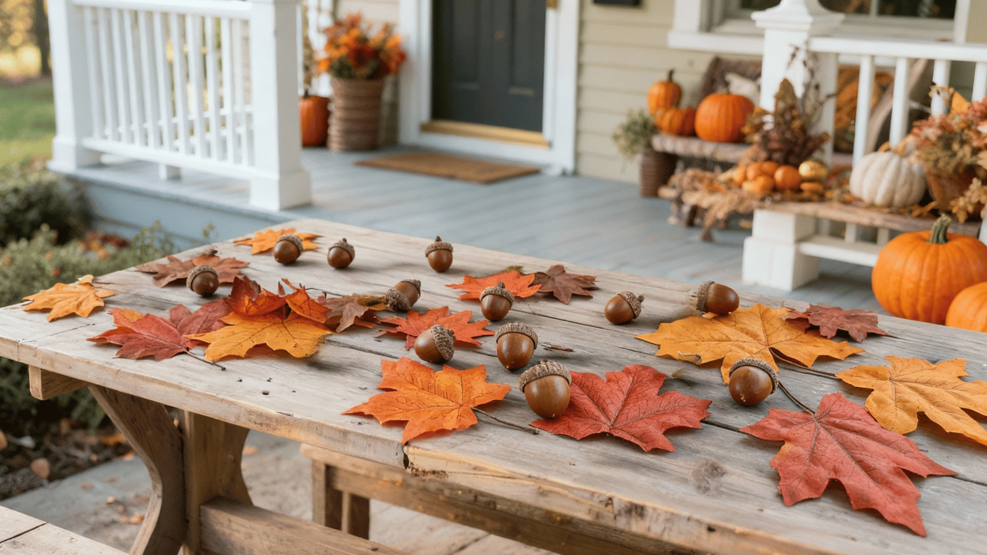 acorn and leaf scatter