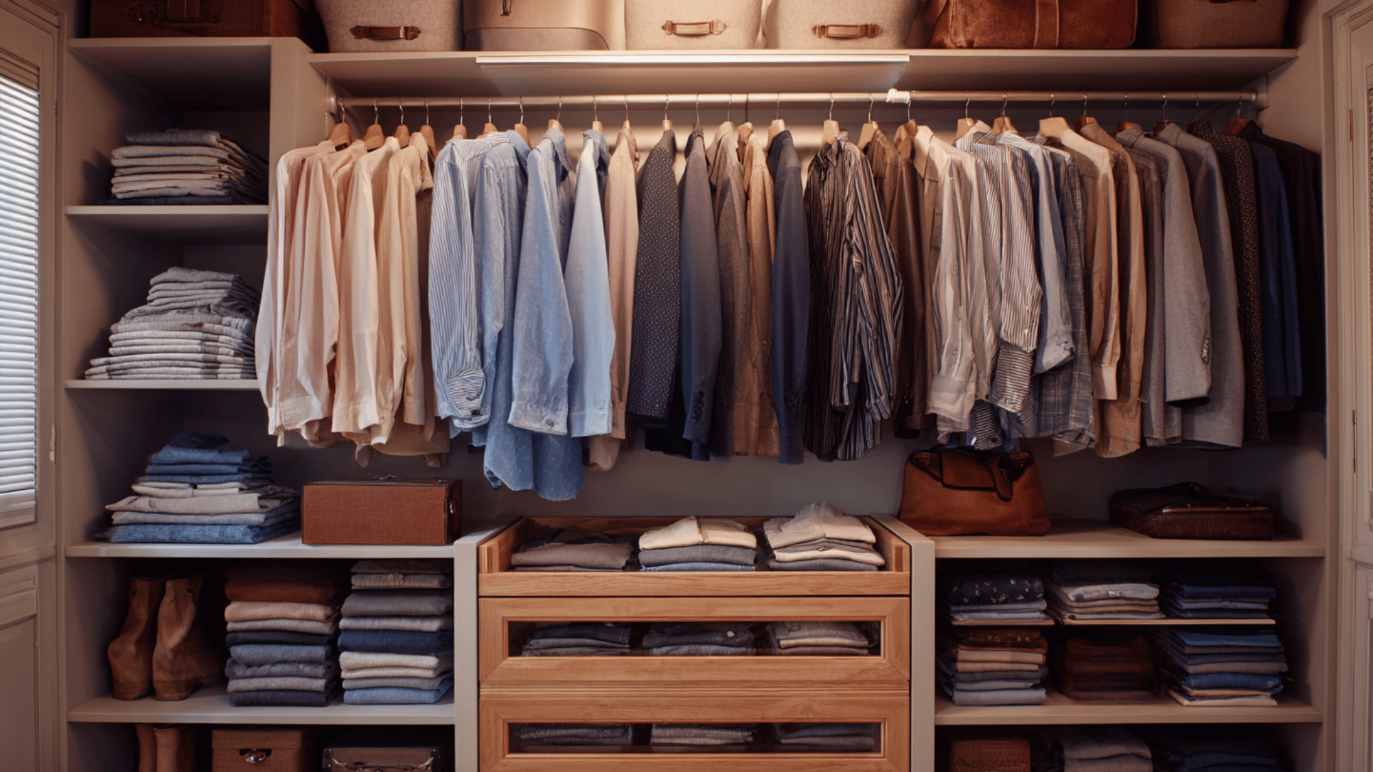 add drawers under hanging clothes