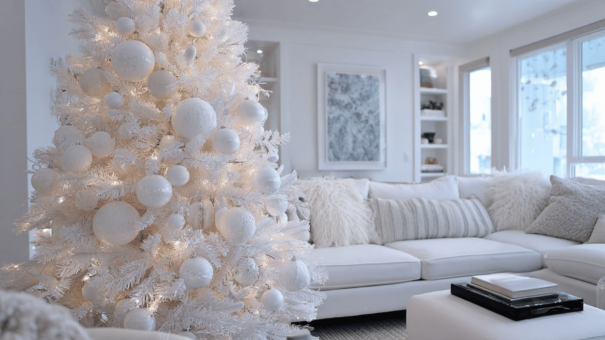 all white minimalist tree