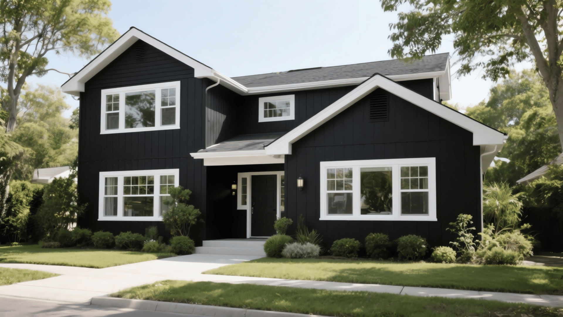 black house with white trim
