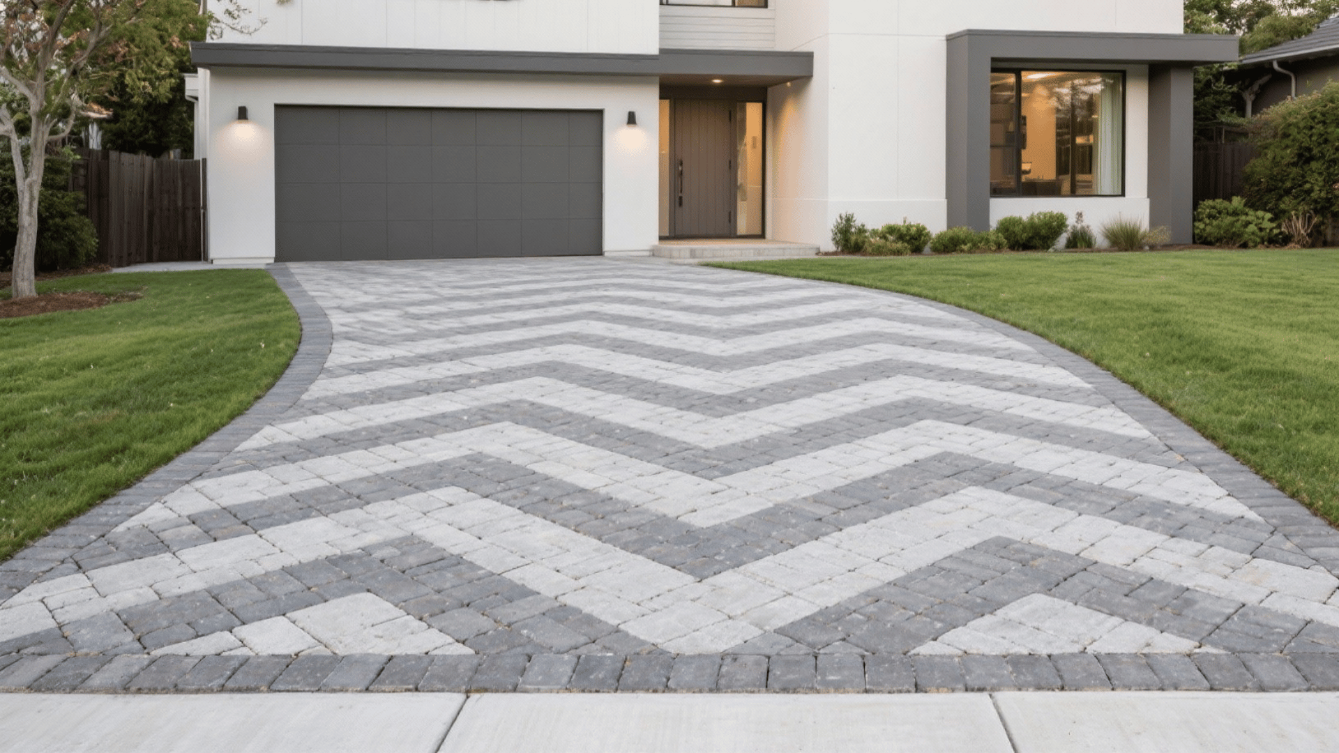chevron pattern brick pavers