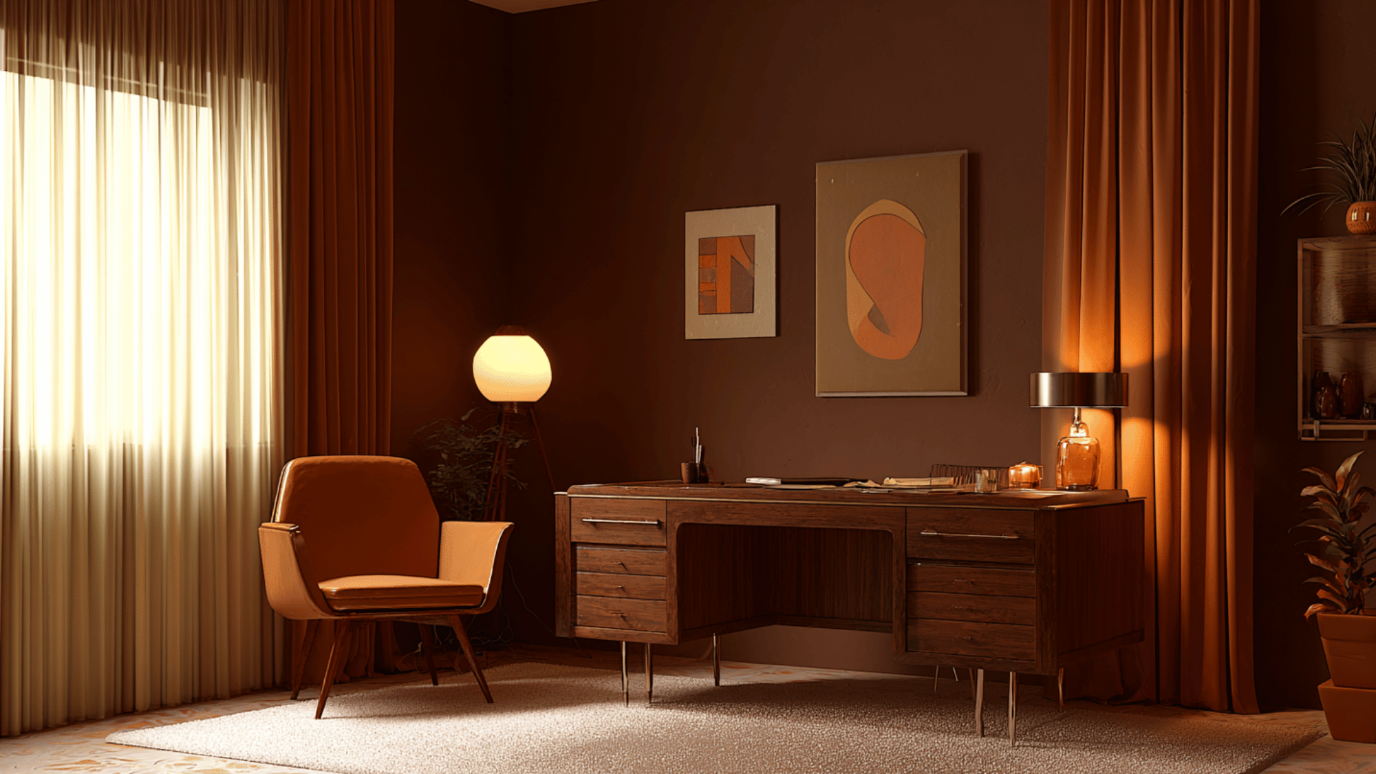 chocolate brown and burnt sienna