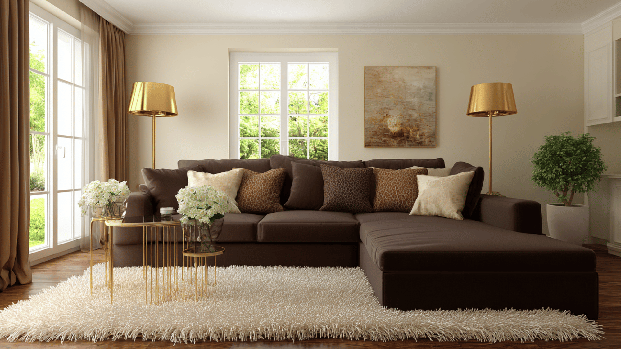 chocolate brown and cream