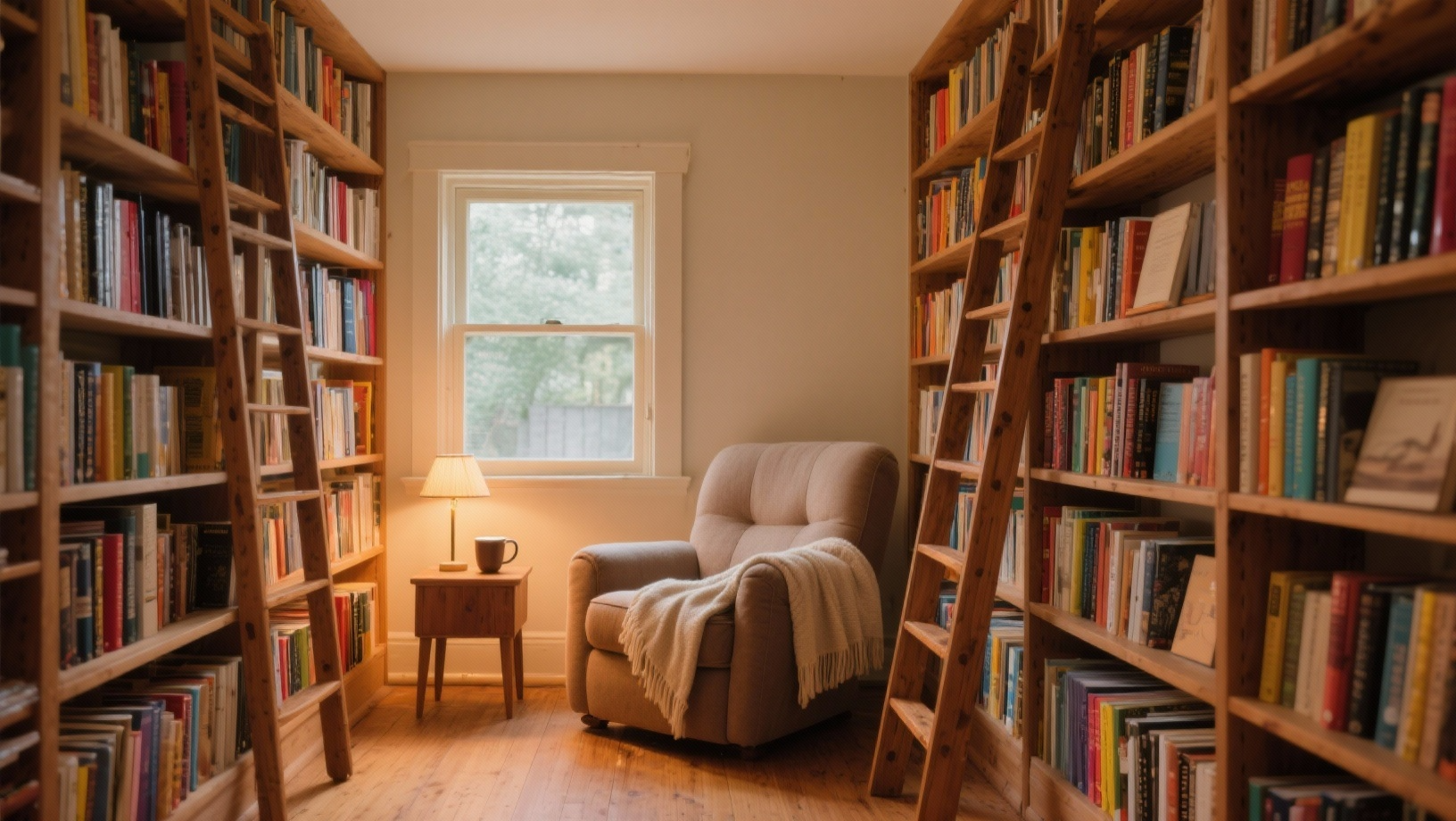 cozy reading nook library