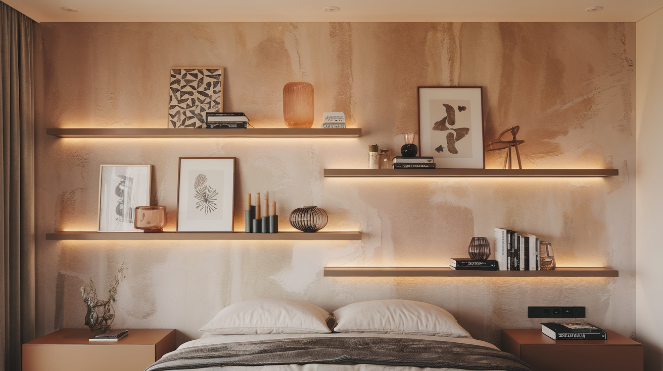 create a wall shelf display