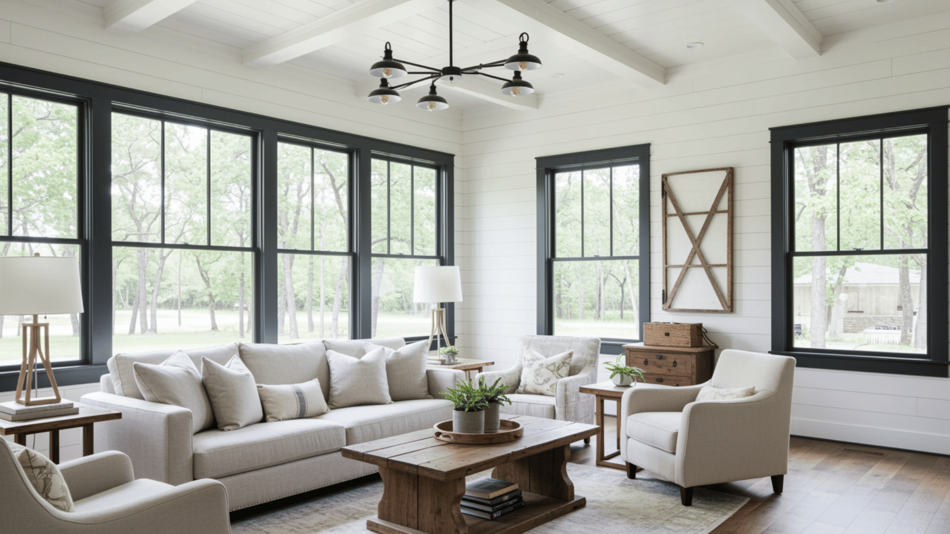 farmhouse black window frames