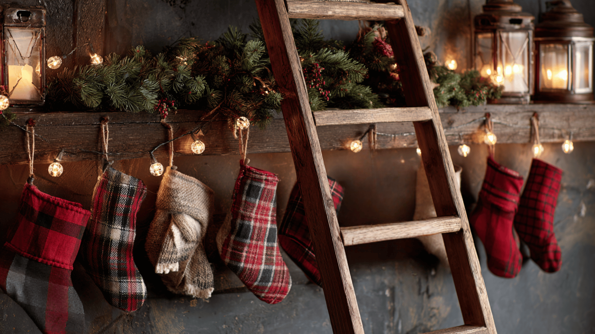 farmhouse ladder display