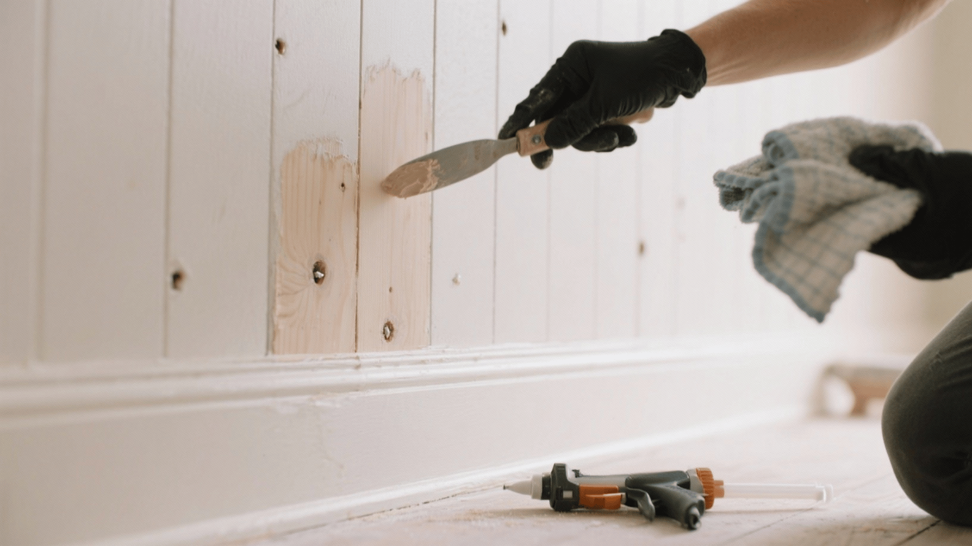 fill holes apply finishing touches