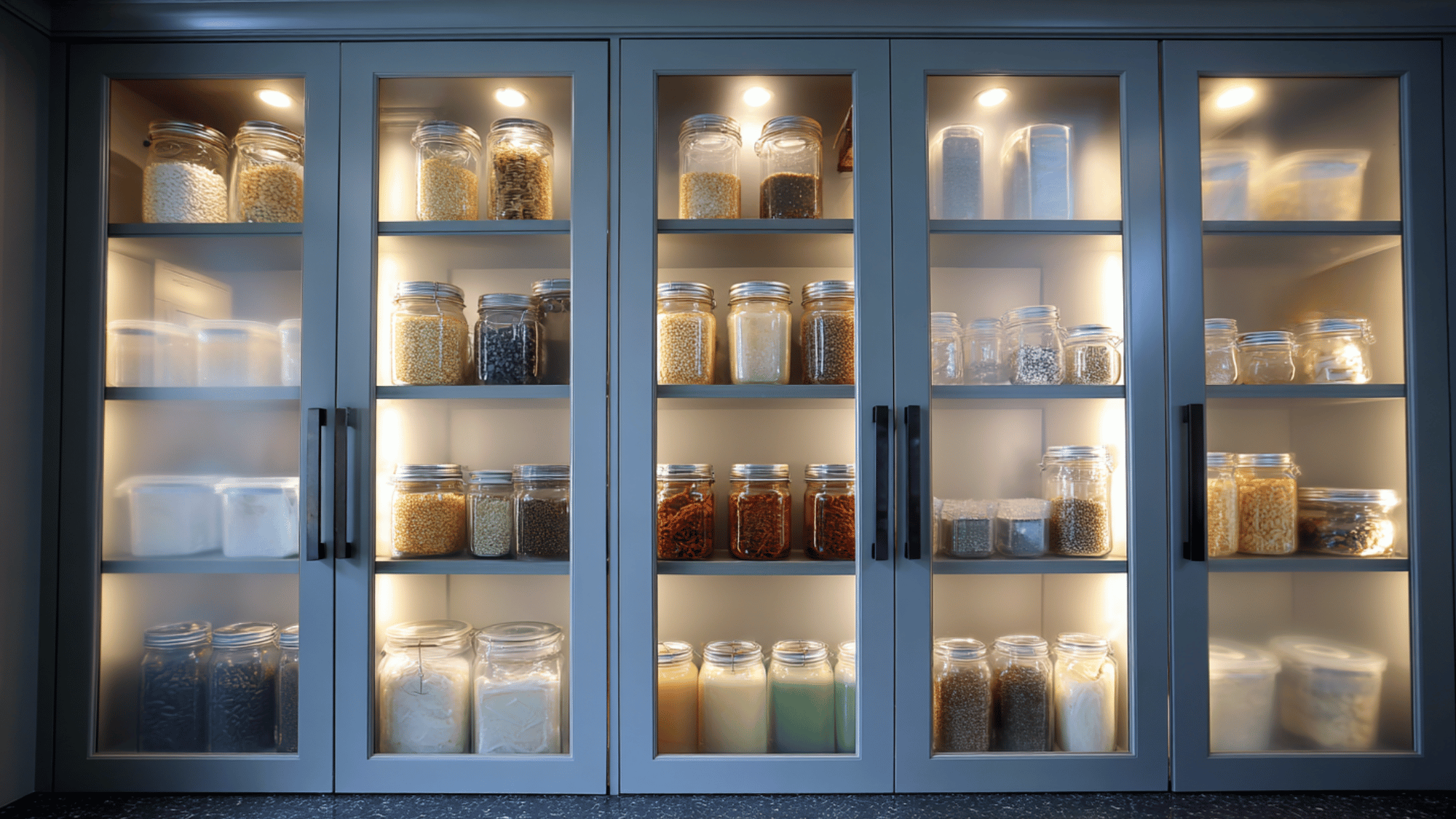 glass front shelving