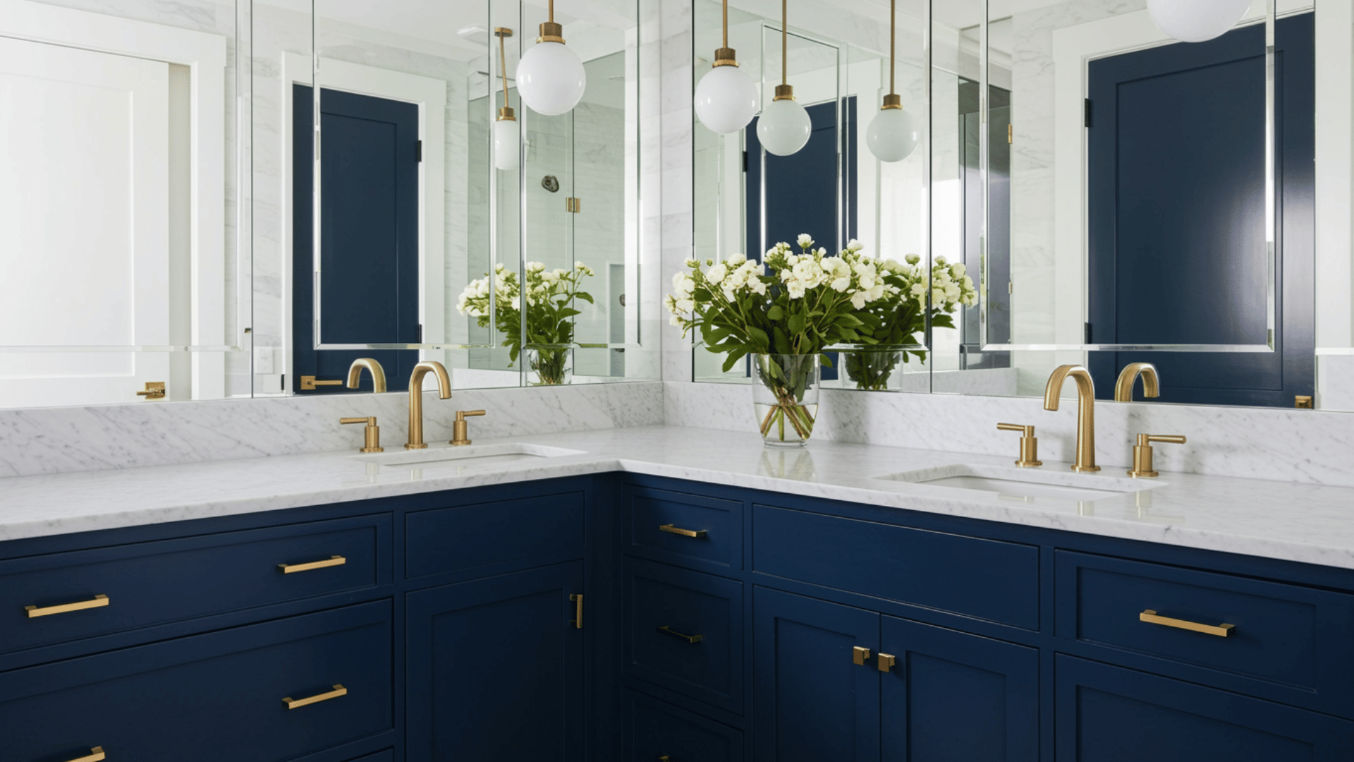 glossy lacquered cabinets