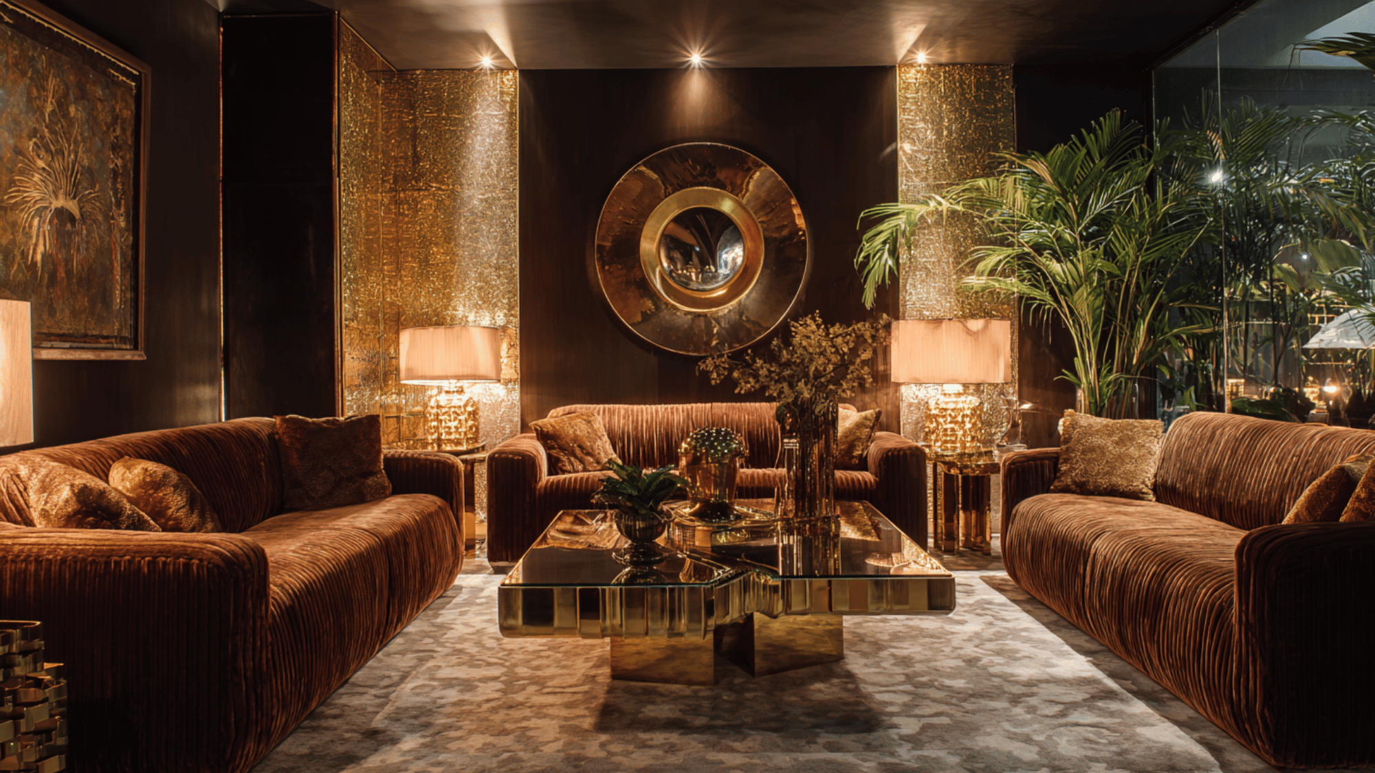 gold and chocolate brown