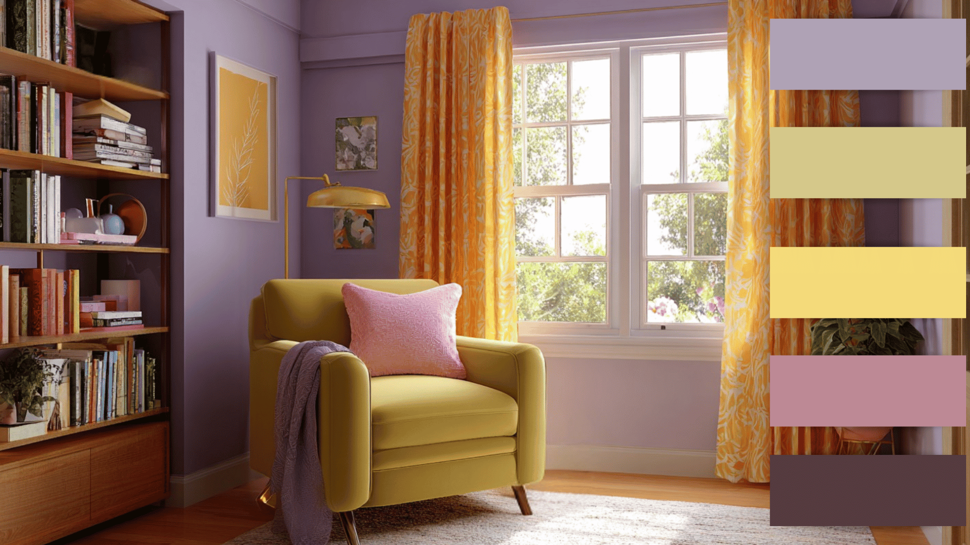 lavender mint green golden yellow