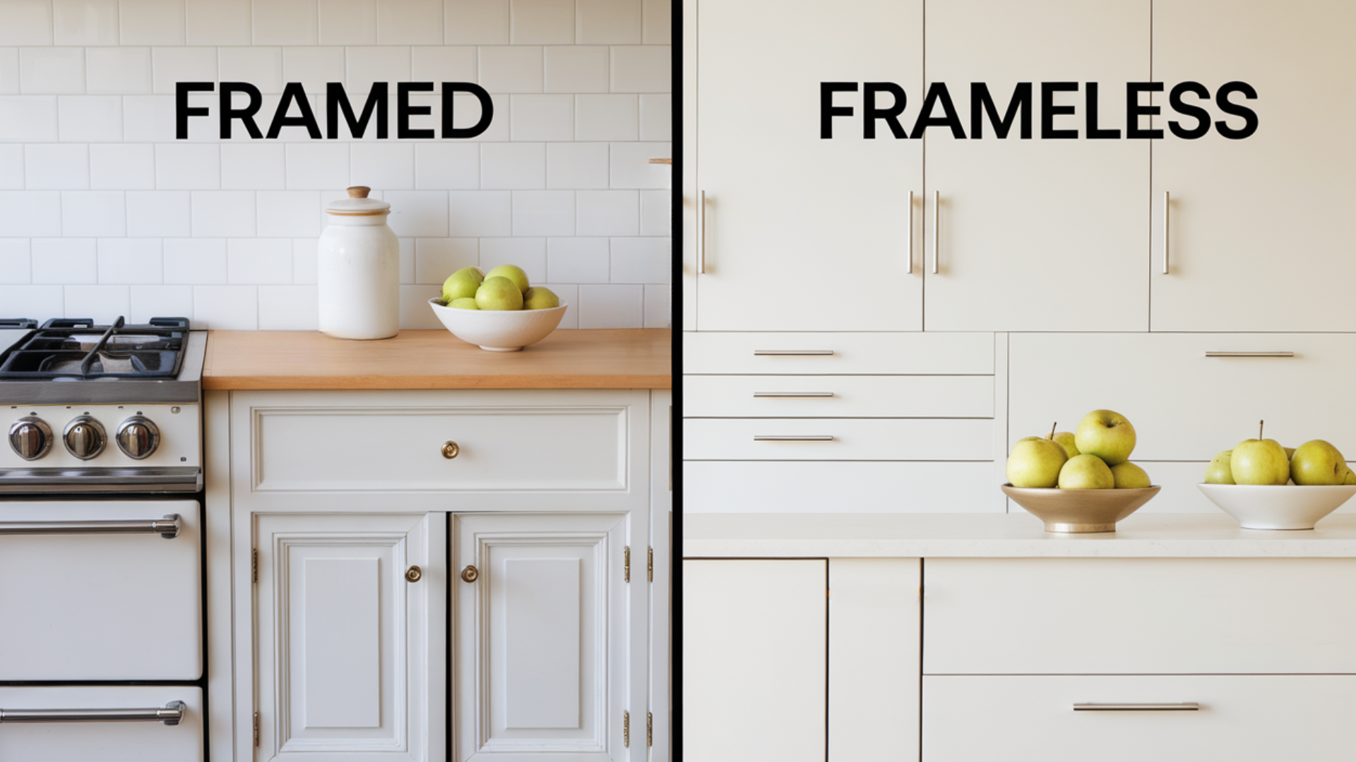 major differences between framed vs frameless cabinets
