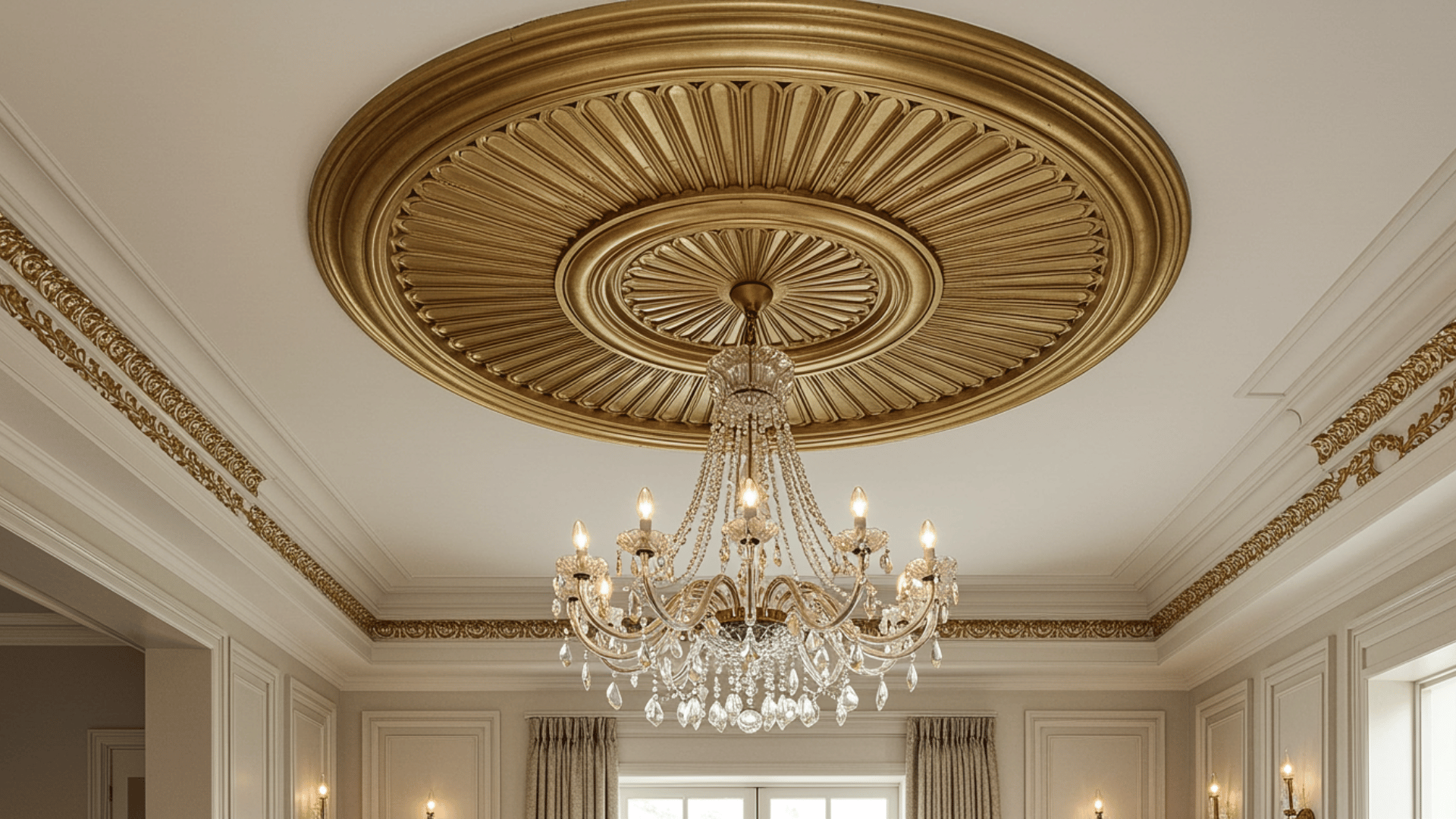 metallic accent ceiling medallion