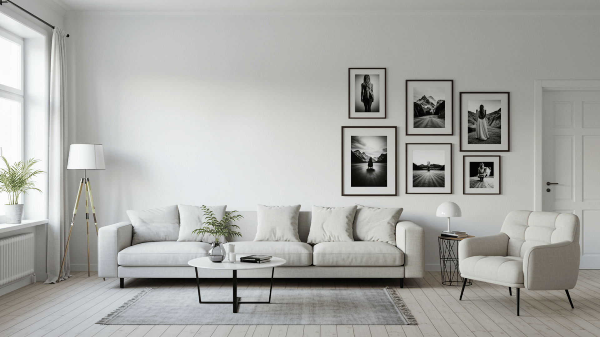 minimalist gallery wall