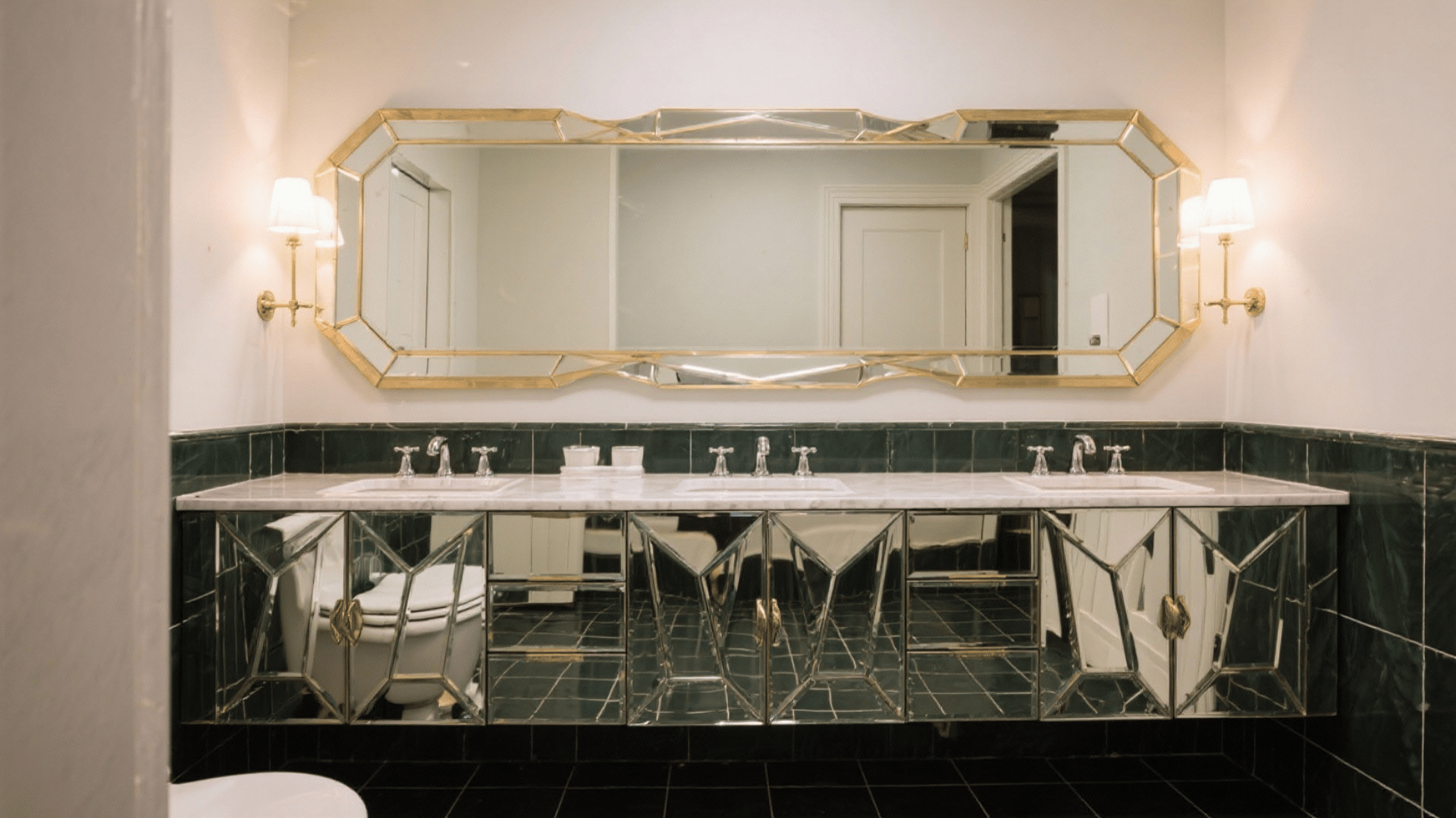 mirrored vanity fronts