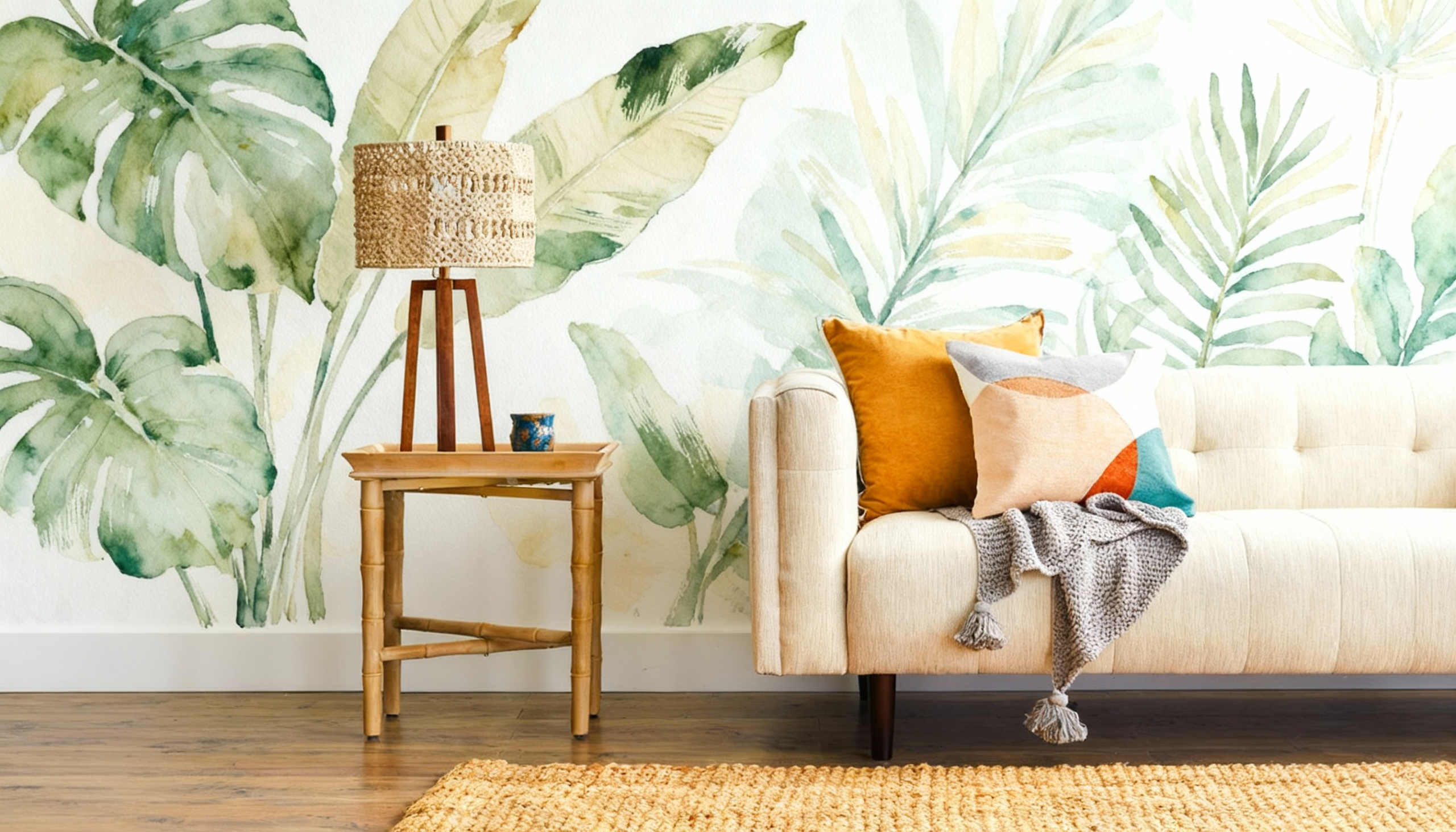 painted accent wall mural