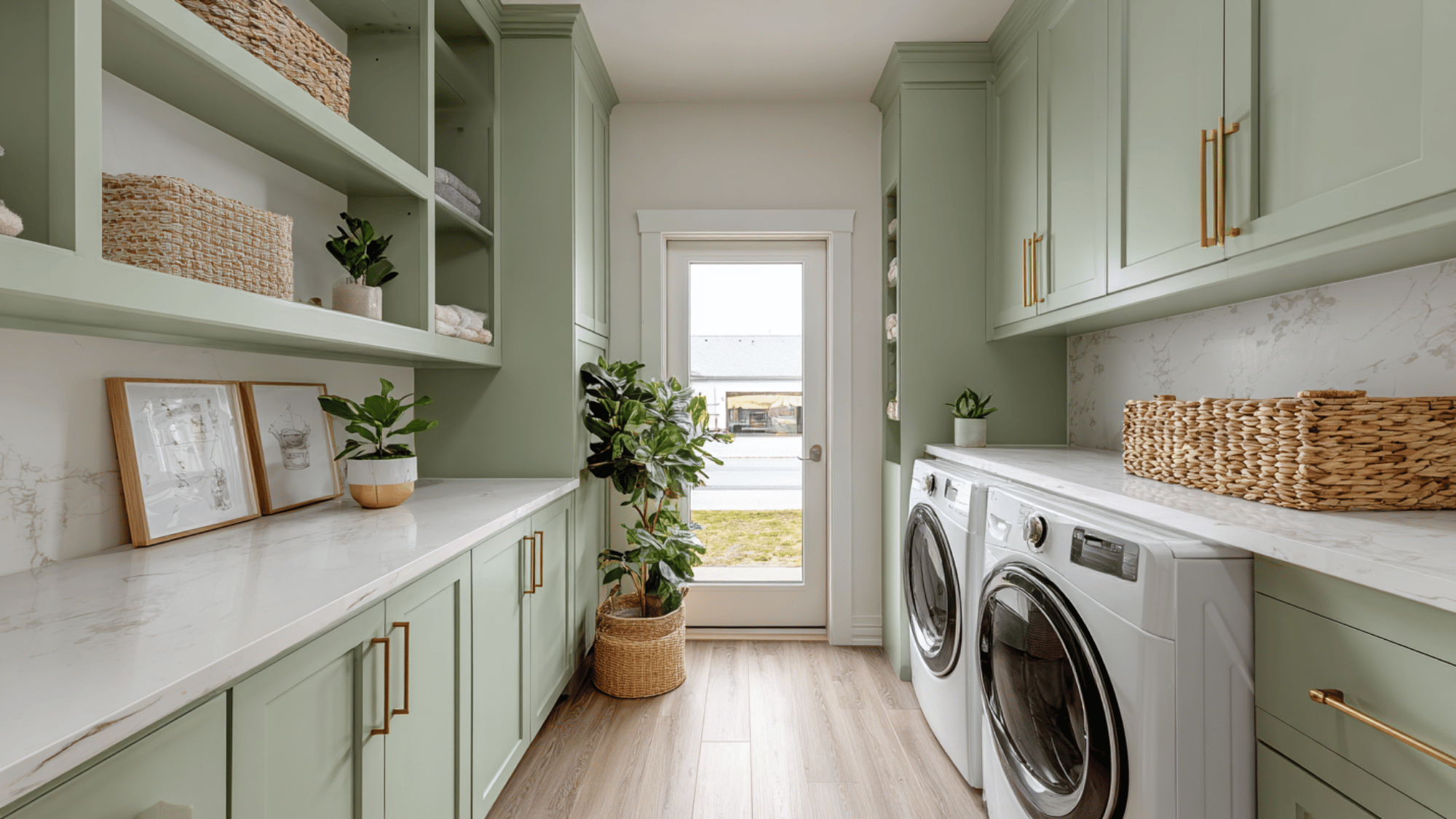 pop of color with painted cabinets