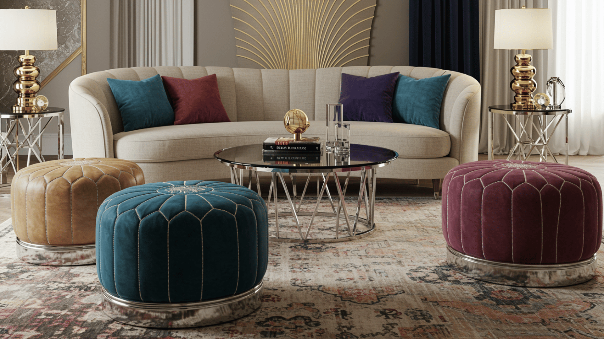 round poufs flexible seating