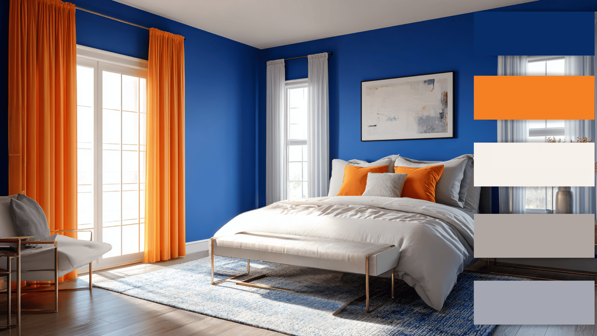royal blue tangerine creamy white