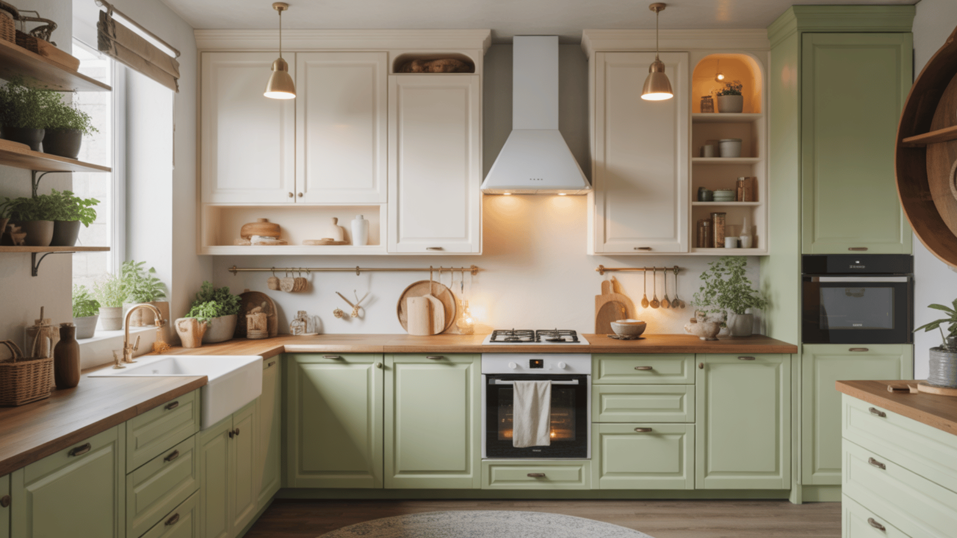 sage green cream calm