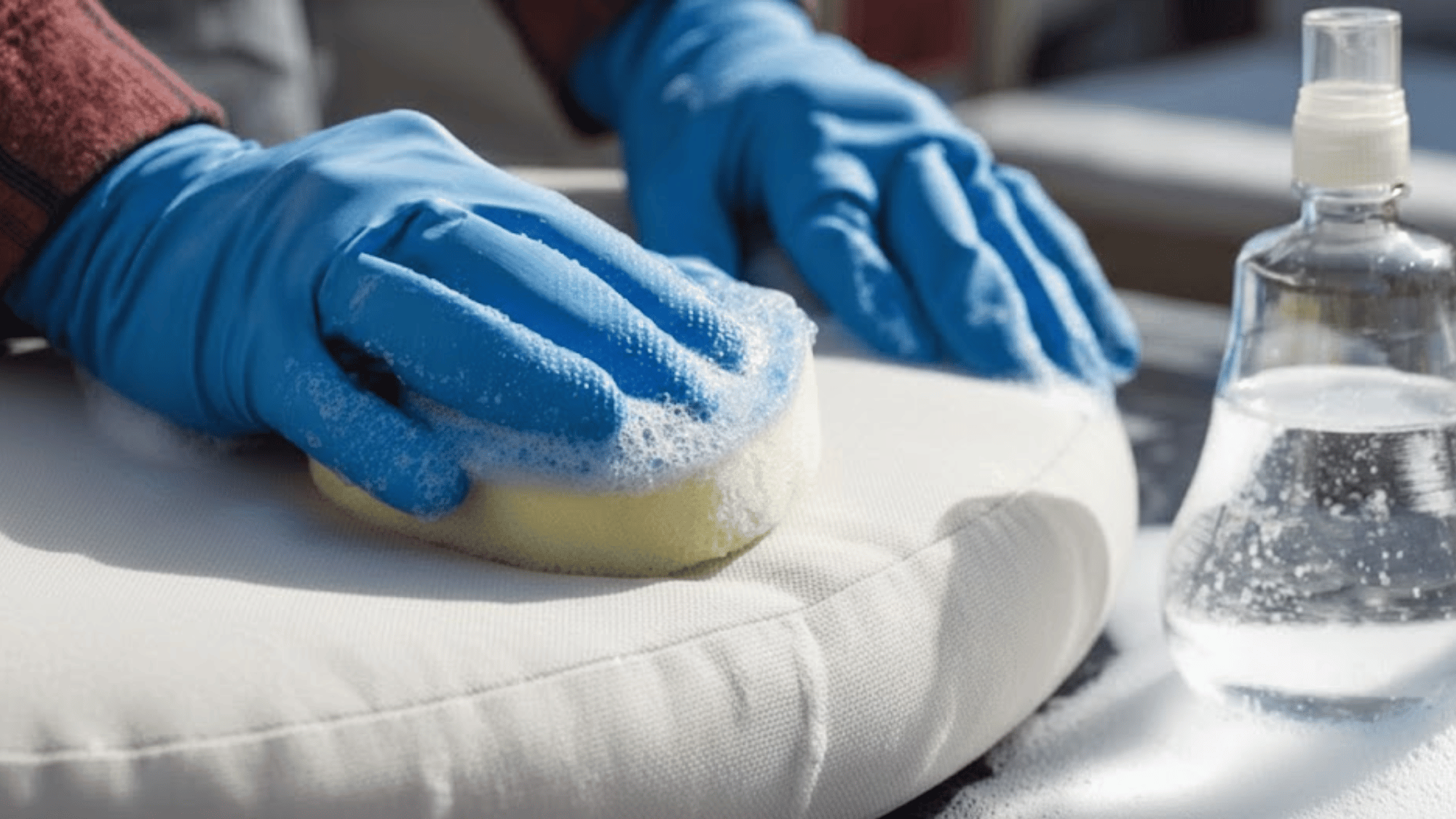 scrub gently with a soft brush or sponge