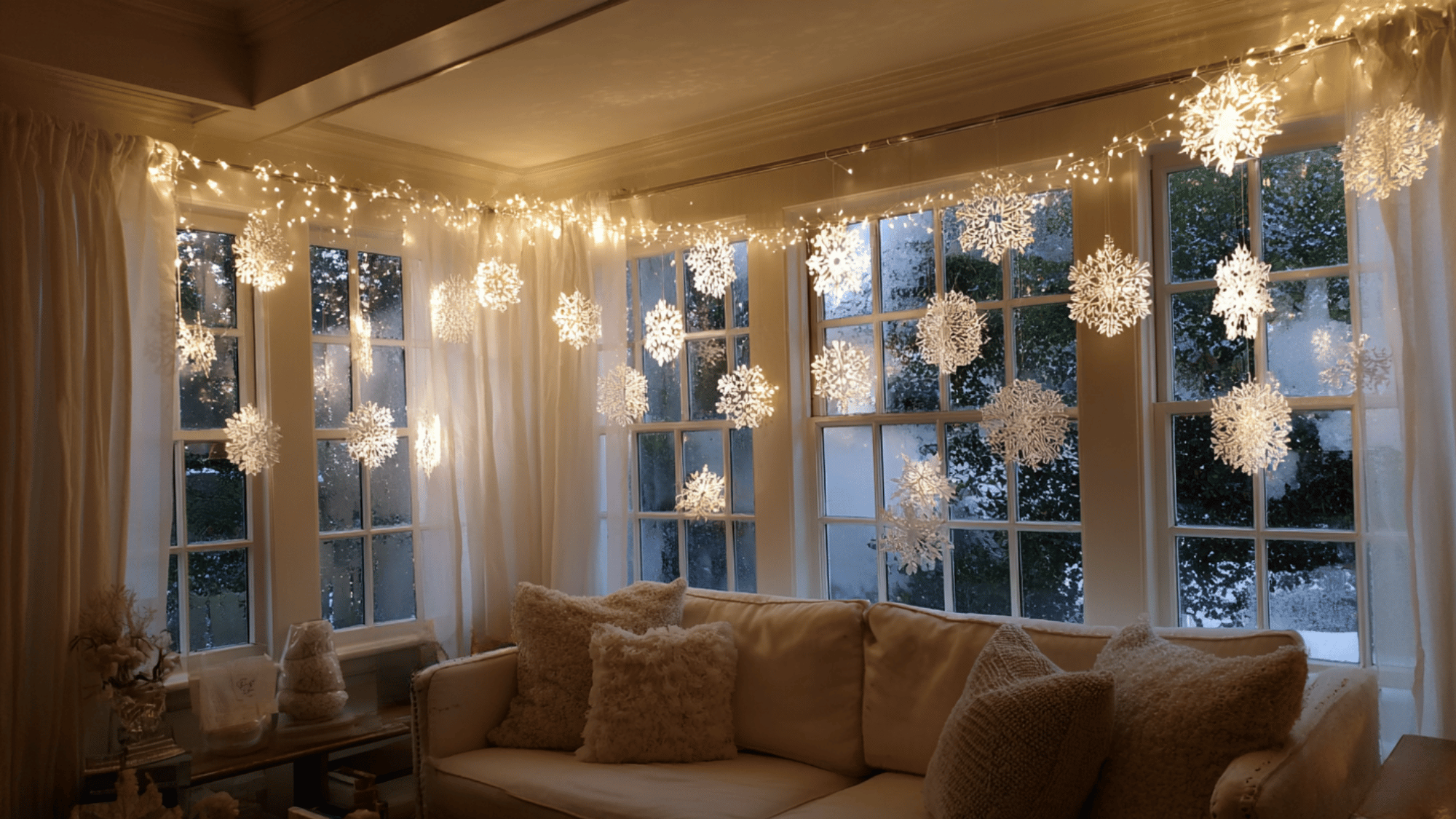 snowflake window decor