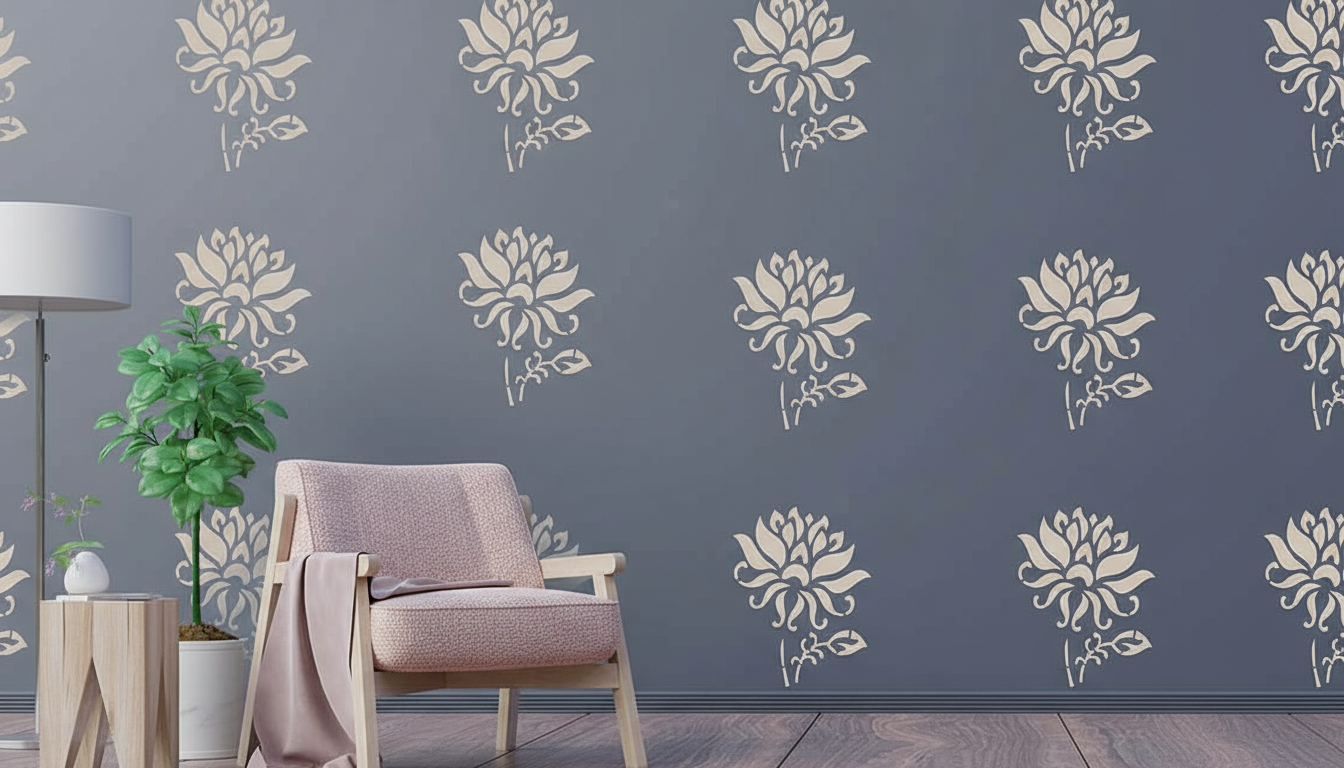 stenciled wall pattern design