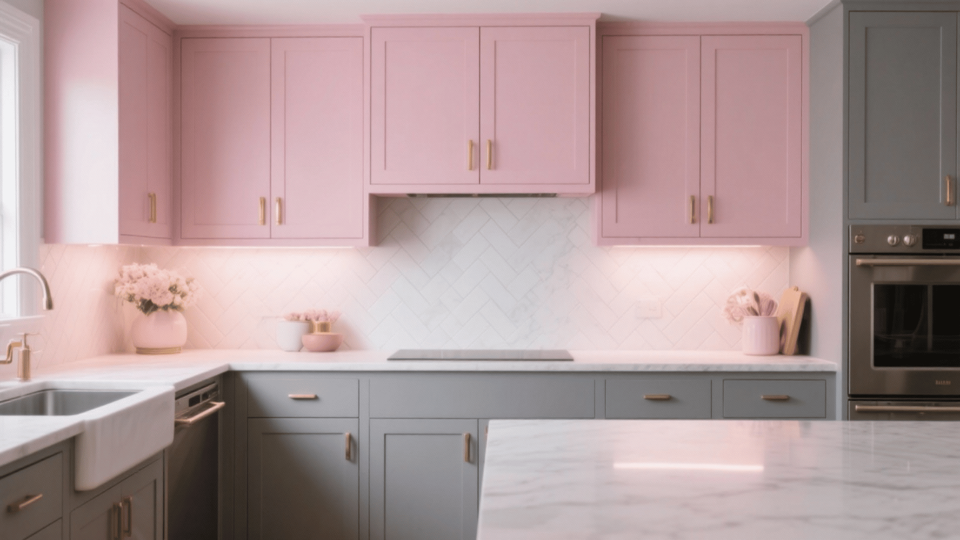 stone gray blush pink blend