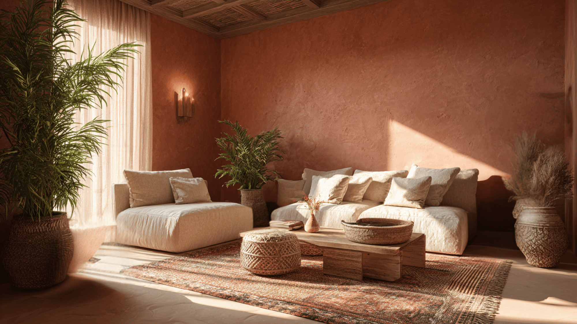 terracotta and beige