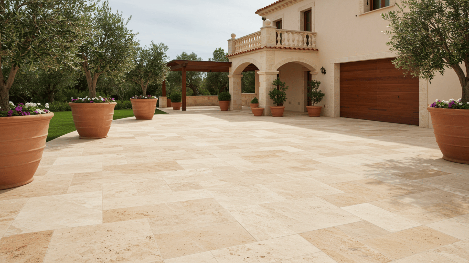 travertine pavers mediterranean elegance