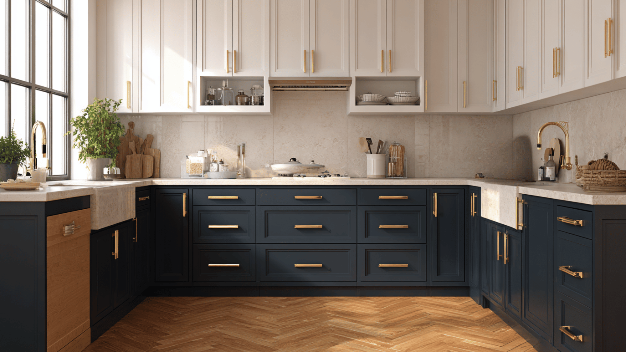 two tone cabinetry