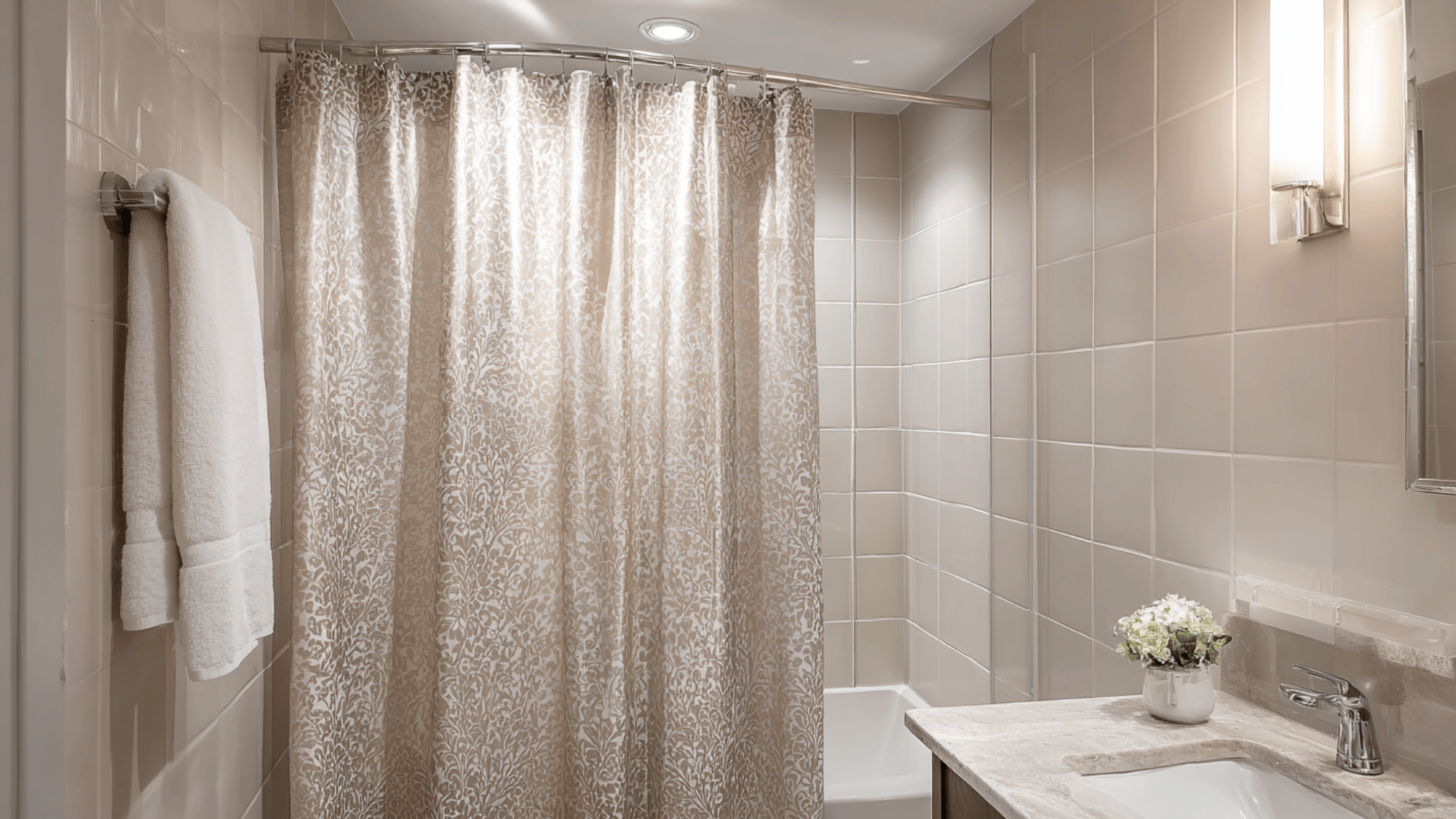 upgrade the shower curtain or door