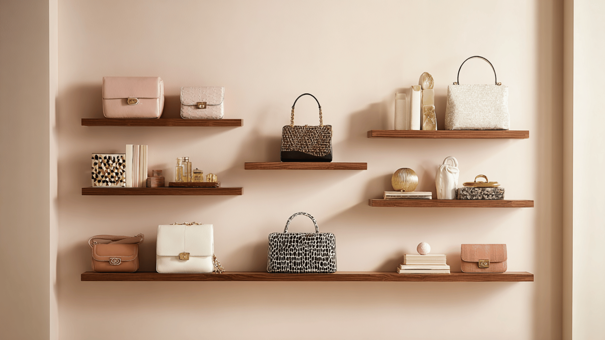 use floating shelves for accessories