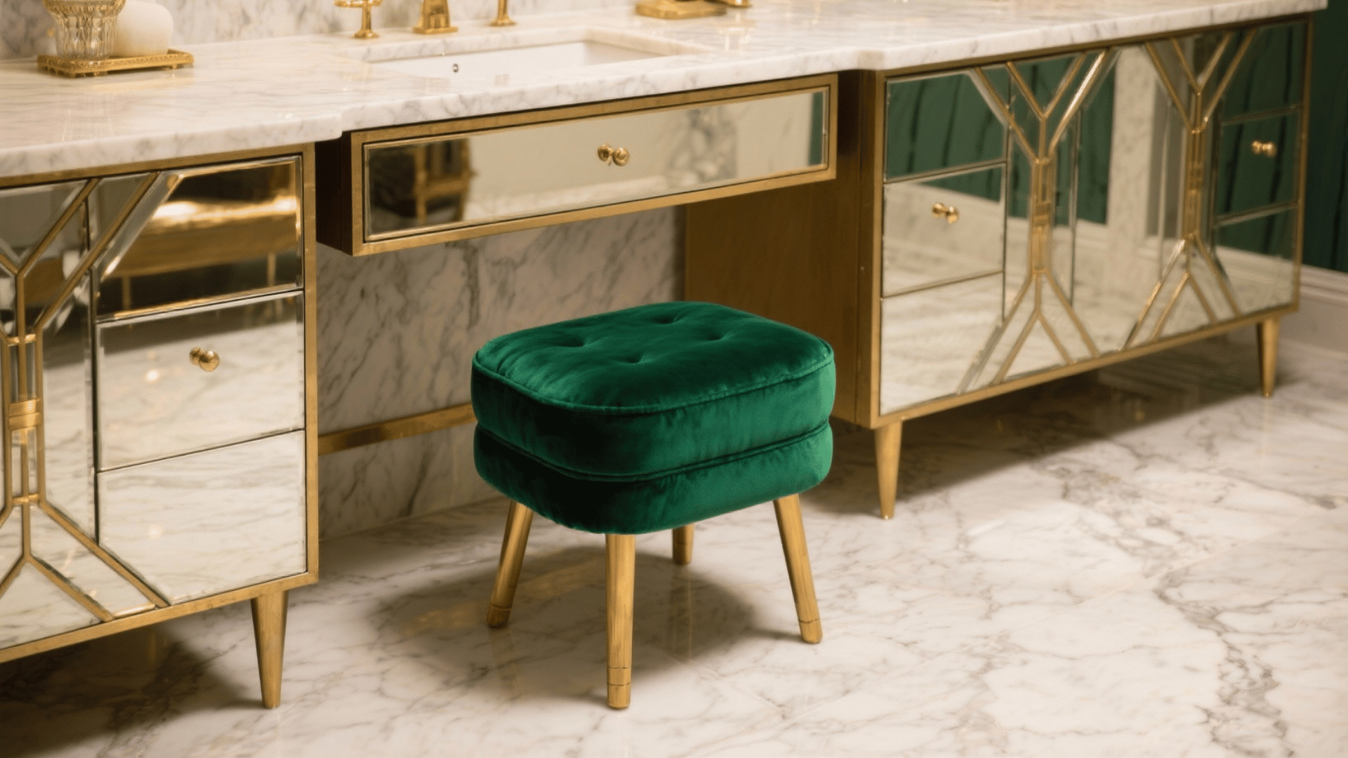 velvet vanity stool