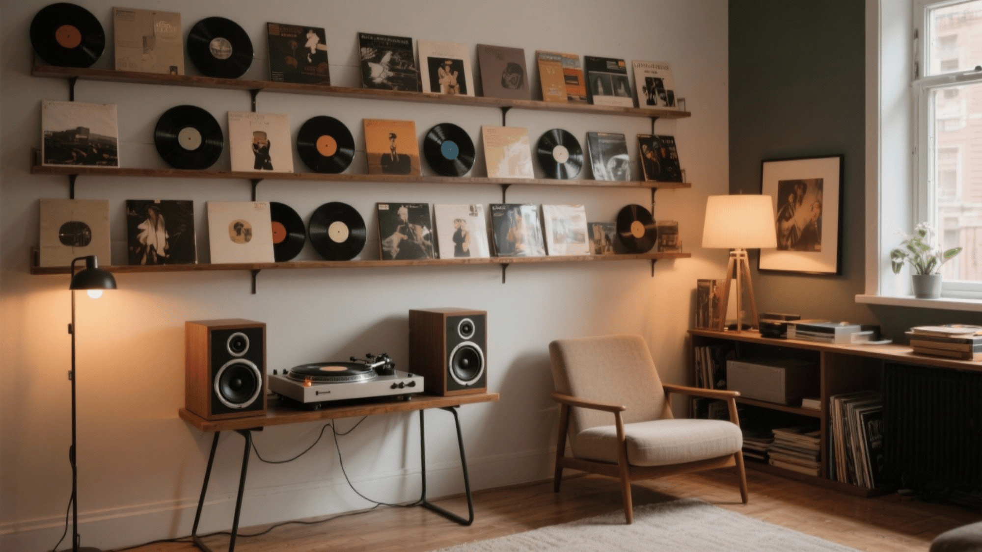 vintage vinyl record room