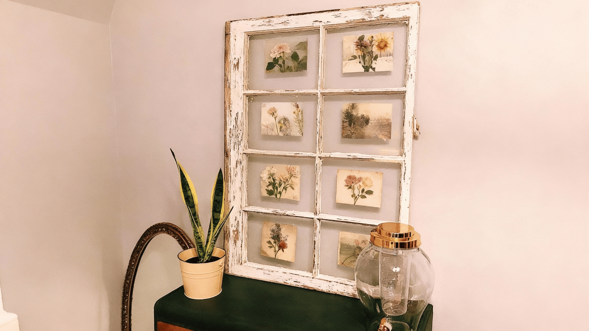 vintage window frame decor