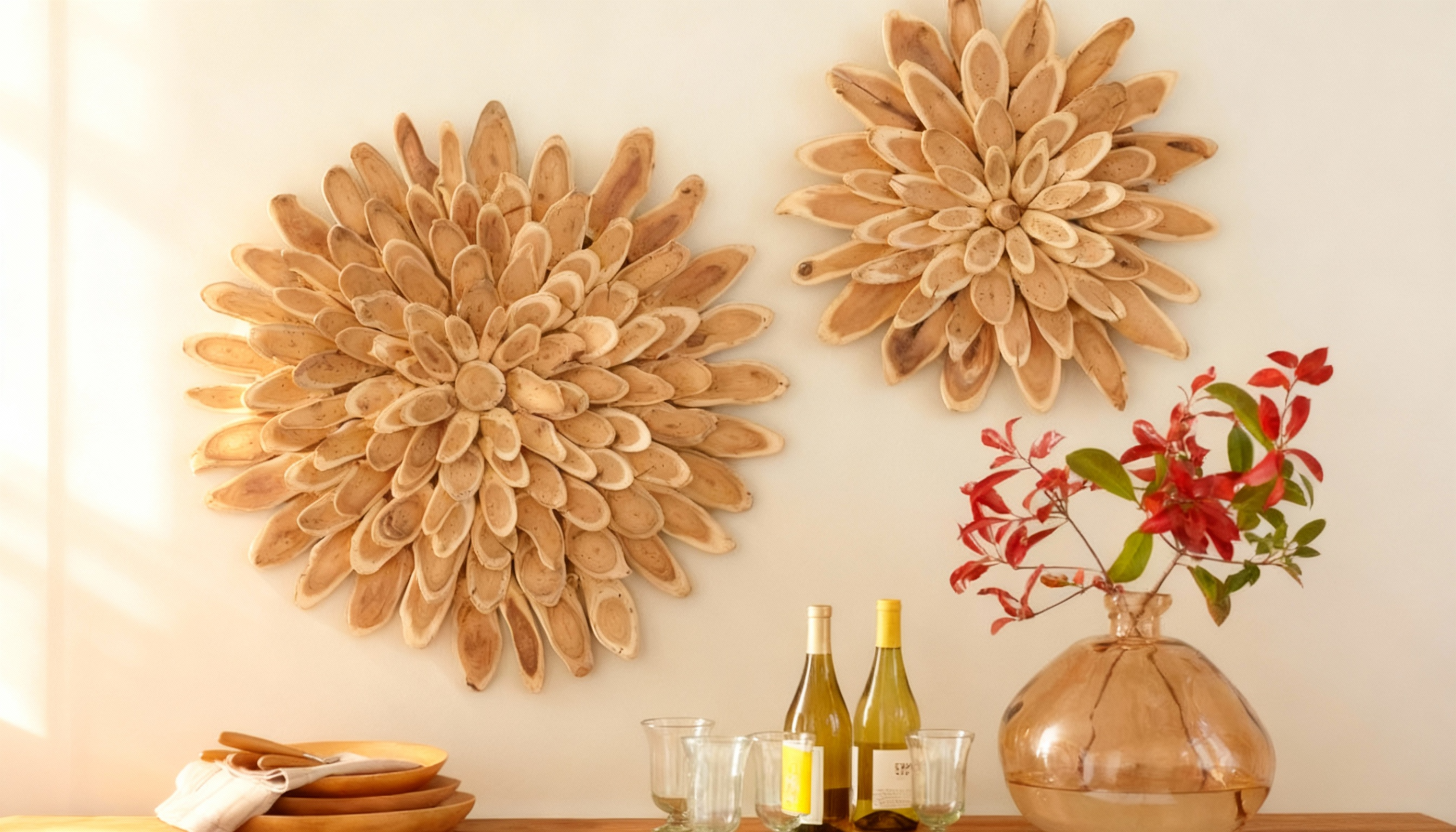 wood slice wall art